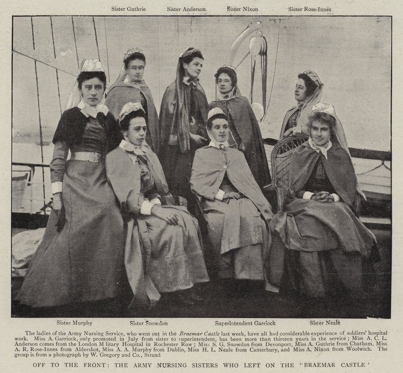 Ab an die Front, die Armee-Krankenschwestern, die auf der Braemar Castle abreisten von English Photographer