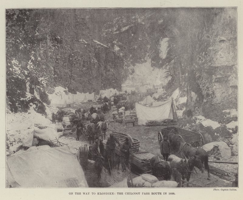 Auf dem Weg nach Klondike, die Chilcoot-Pass-Route im Jahr 1898 von English Photographer