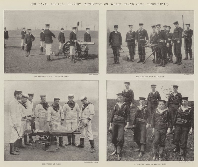 Unsere Marinebrigade, Artillerieausbildung auf Whale Island (HMS Excellent) von English Photographer