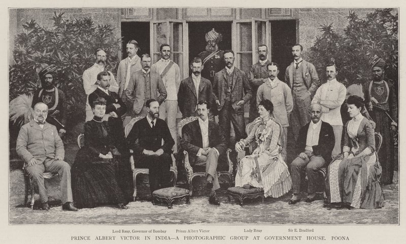 Prinz Albert Victor in Indien, eine fotografische Gruppe im Regierungshaus, Poona von English Photographer