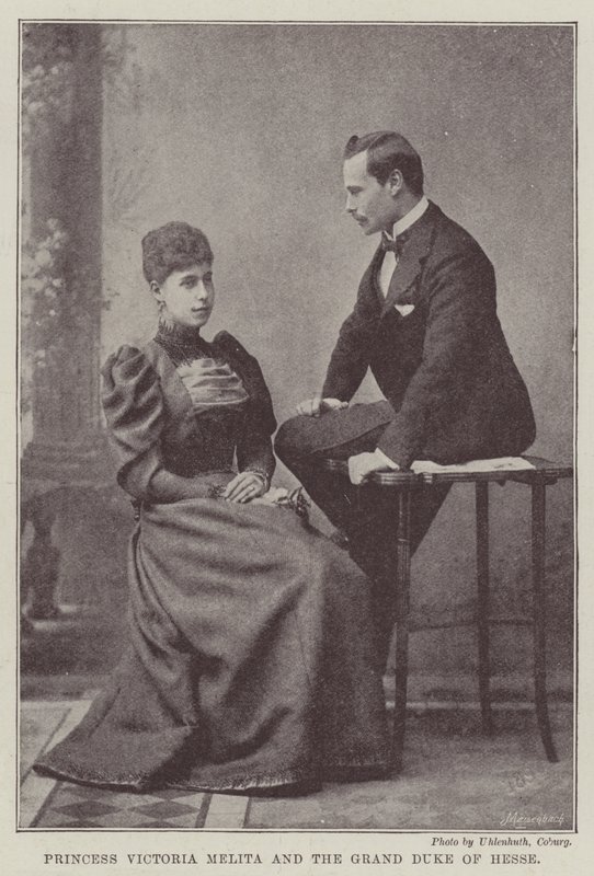 Prinzessin Victoria Melita und der Großherzog von Hessen von English Photographer