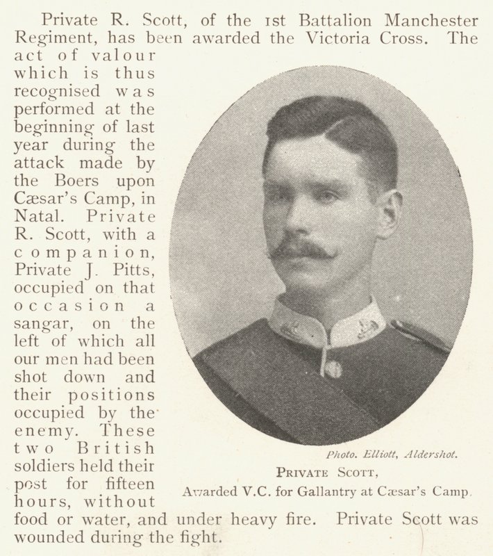Private Scott, mit dem Victoria-Kreuz für Tapferkeit am Caesars Camp ausgezeichnet von English Photographer