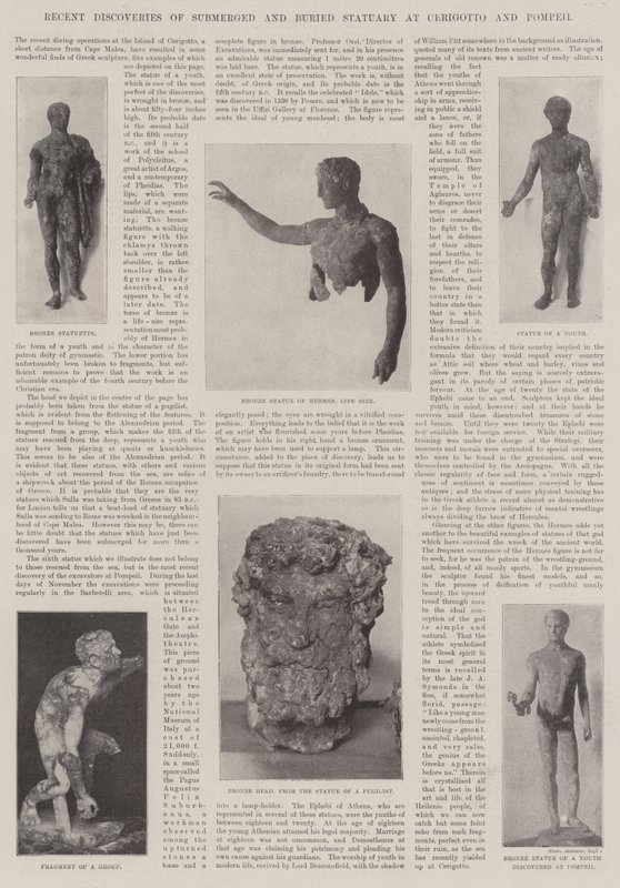 Jüngste Entdeckungen von versunkener und vergrabener Statuen in Cerigotto und Pompeji von English Photographer