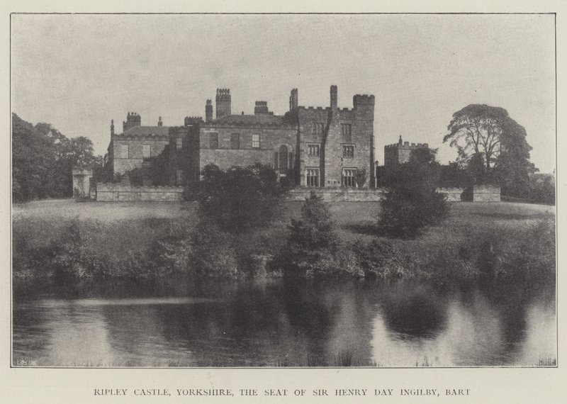 Ripley Castle, Yorkshire, der Sitz von Sir Henry Day Ingilby, Baronet von English Photographer