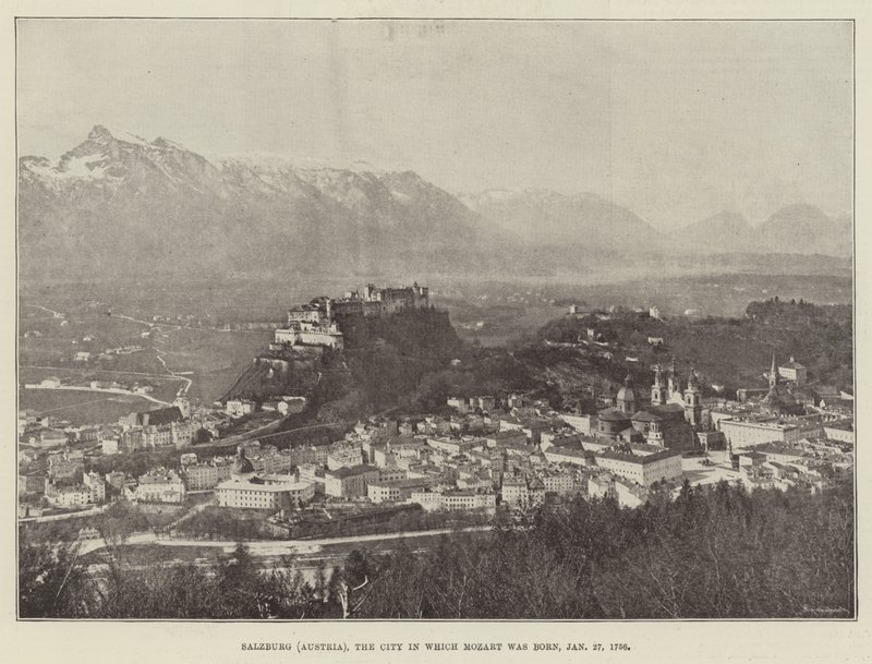 Salzburg (Österreich), die Stadt, in der Mozart am 27. Januar 1756 geboren wurde von English Photographer