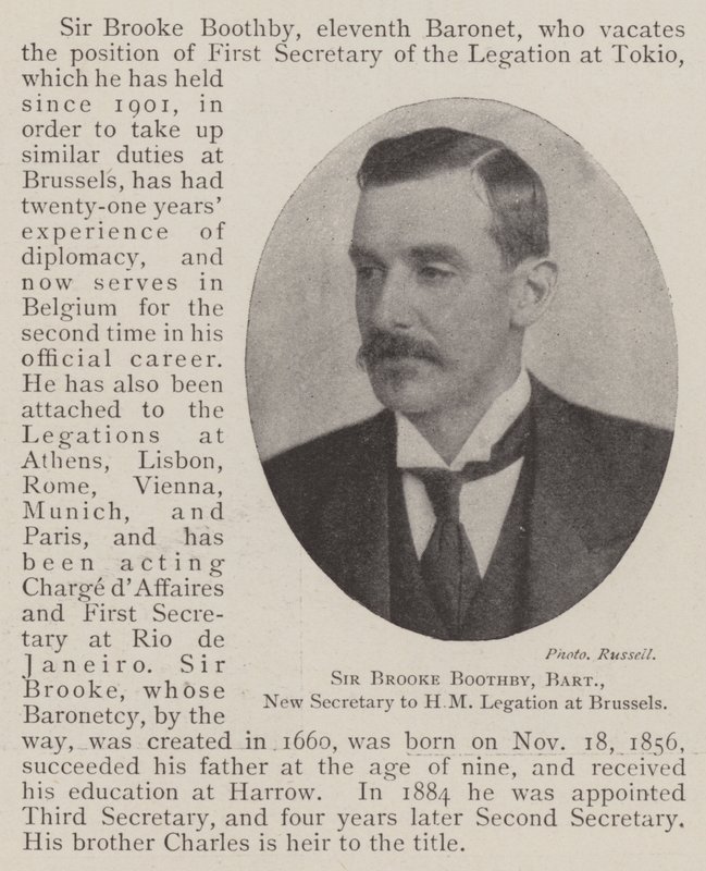 Sir Brooke Boothby, Baronet, neuer Sekretär der HM-Gesandtschaft in Brüssel von English Photographer