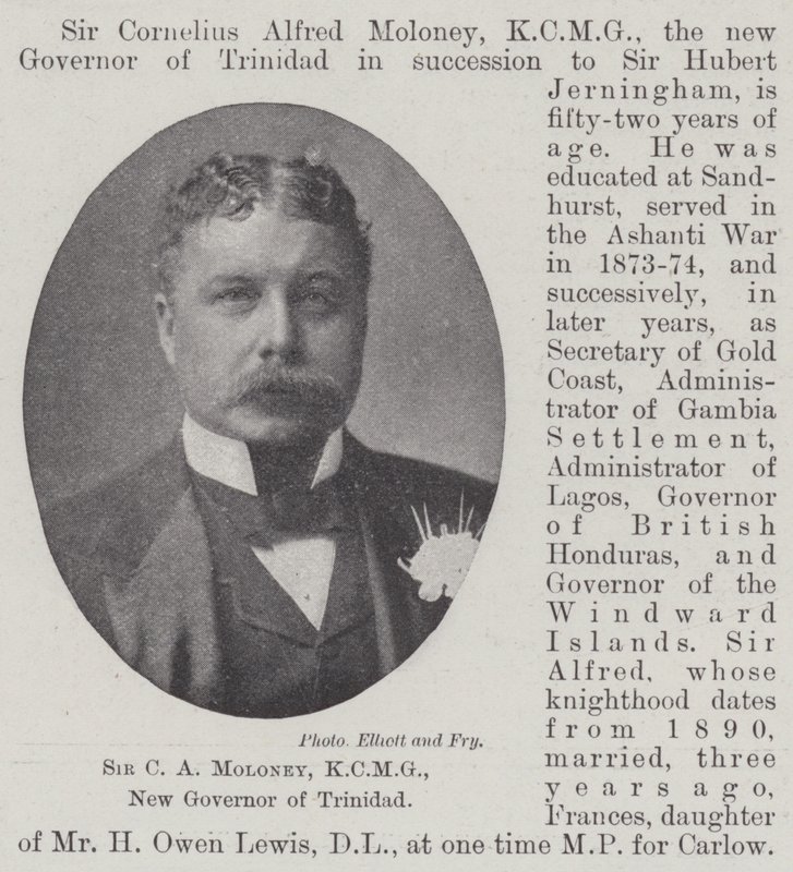 Sir C A Moloney, KCMG, neuer Gouverneur von Trinidad von English Photographer