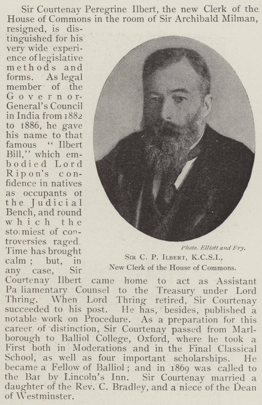Sir C P Ilbert, KCSI, neuer Sekretär des House of Commons von English Photographer