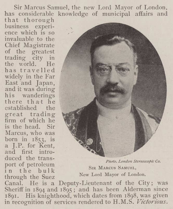 Sir Marcus Samuel, neuer Lord Mayor von London von English Photographer