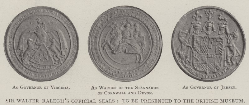Sir Walter Raleghs offizielle Siegel, die dem British Museum übergeben werden sollen von English Photographer