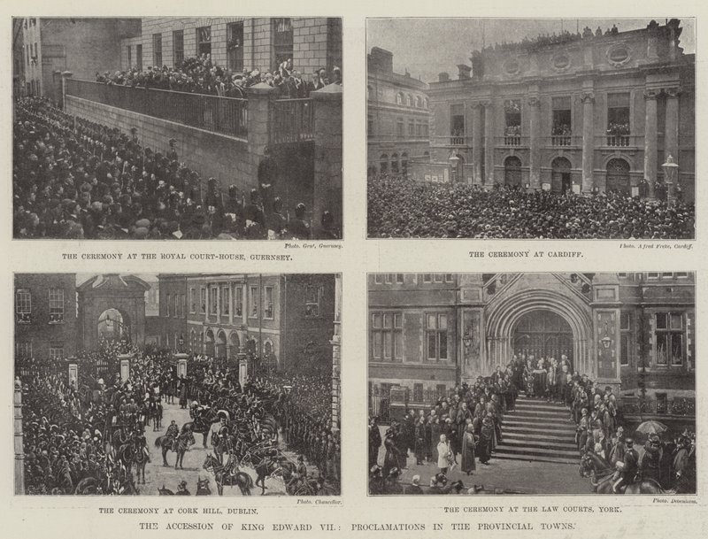 Die Thronbesteigung von König Edward VII., Proklamationen in den Provinzstädten von English Photographer