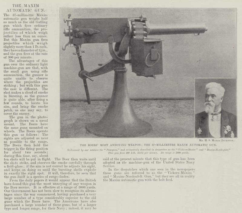 Die nervigste Waffe der Buren, die 37-Millimeter Maxim-Automatikkanone von English Photographer