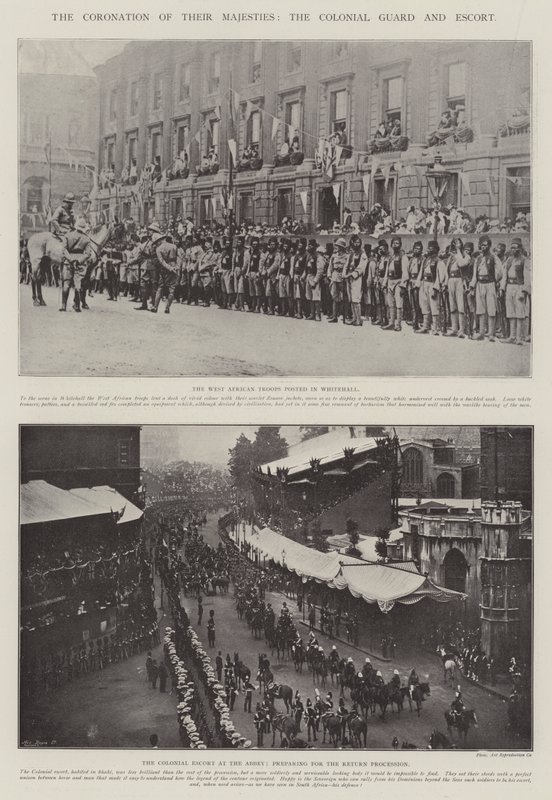 Die Krönung Ihrer Majestäten, die Kolonialgarde und Eskorte von English Photographer
