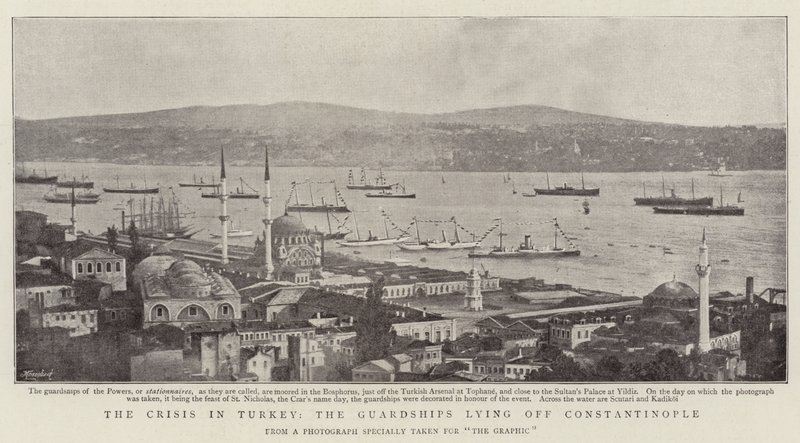 Die Krise in der Türkei, die Wachschiffe vor Konstantinopel von English Photographer