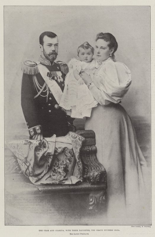 Der Zar und die Zarin mit ihrer Tochter, der Großherzogin Olga von English Photographer