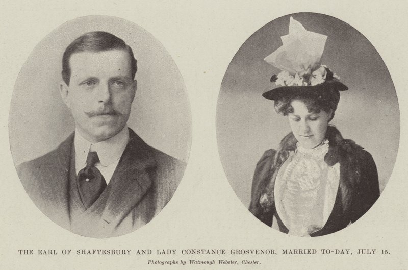 Der Earl of Shaftesbury und Lady Constance Grosvenor, heute verheiratet, 15. Juli von English Photographer