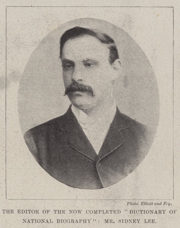 Der Herausgeber des nun abgeschlossenen Dictionary of National Biography, Herr Sidney Lee von English Photographer