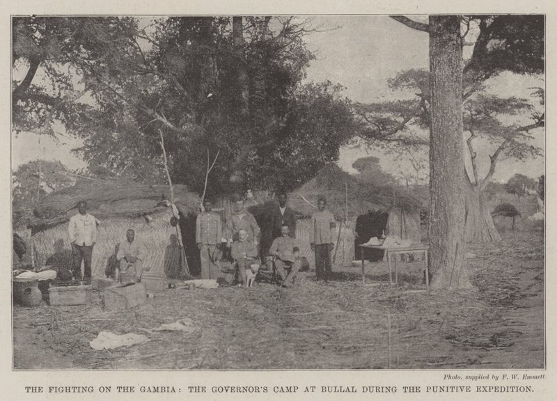Die Kämpfe am Gambia, das Lager des Gouverneurs in Bullal während der Strafexpedition von English Photographer