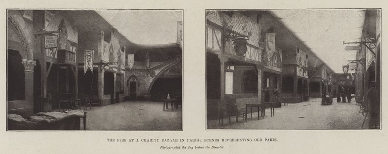 Das Feuer auf einem Wohltätigkeitsbasar in Paris, Szenen, die das alte Paris darstellen von English Photographer