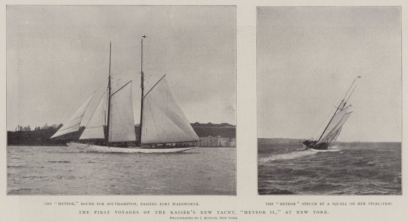 Die ersten Fahrten der neuen Yacht des Kaisers, Meteor II, in New York von English Photographer
