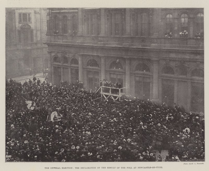 Die Parlamentswahl, die Verkündung des Wahlergebnisses in Newcastle-on-Tyne von English Photographer