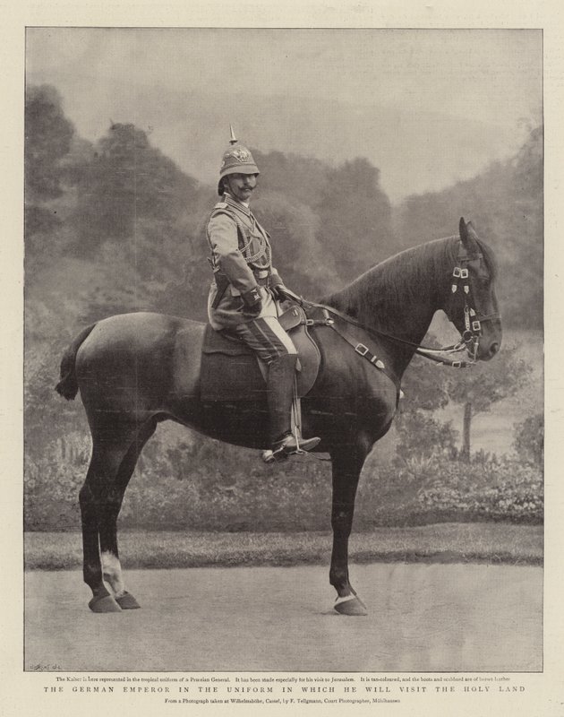 Der deutsche Kaiser in der Uniform, in der er das Heilige Land besuchen wird von English Photographer