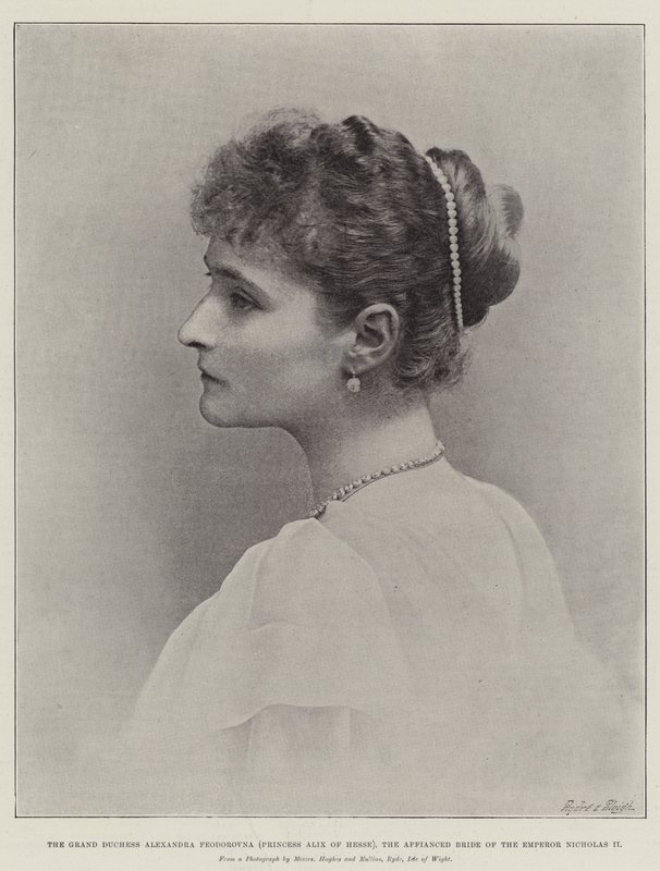 Die Großherzogin Alexandra Feodorowna (Prinzessin Alix von Hessen), die verlobte Braut des Kaisers Nikolaus II. von English Photographer