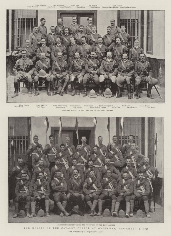 Die Helden des Kavallerieangriffs bei Omdurman, 2. September 1898 von English Photographer