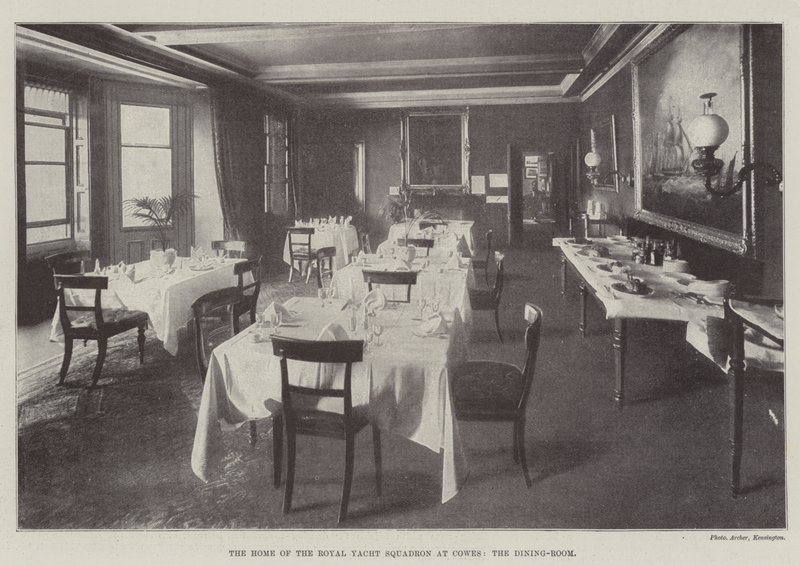 Das Heim des Royal Yacht Squadron in Cowes, das Speisezimmer von English Photographer