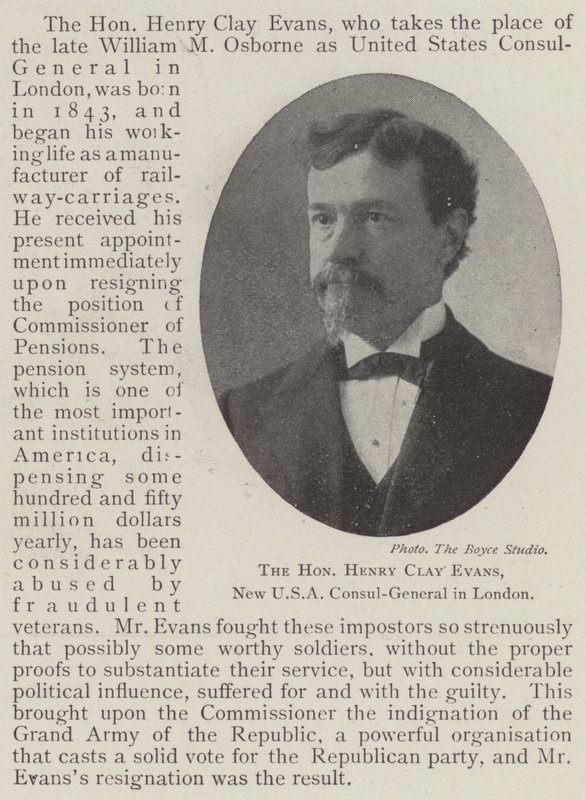 Der ehrenwerte Henry Clay Evans, neuer US-Generalkonsul in London von English Photographer