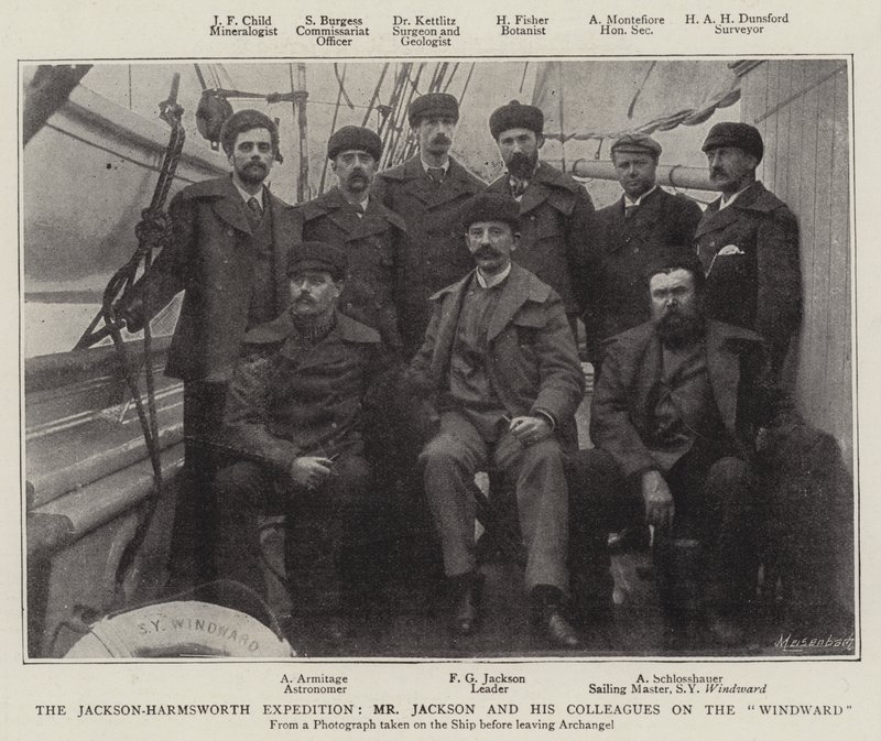 Die Jackson-Harmsworth-Expedition, Herr Jackson und seine Kollegen auf der Windward von English Photographer