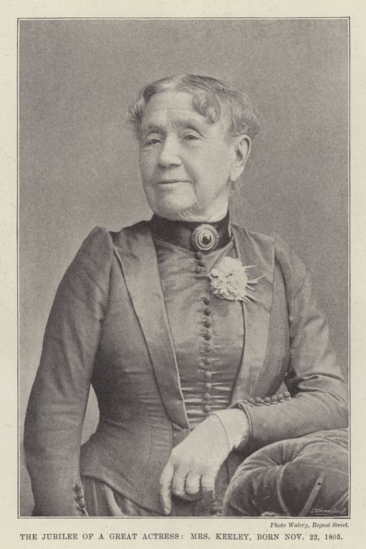 Das Jubiläum einer großen Schauspielerin, Mrs. Keeley, geboren am 22. November 1805 von English Photographer