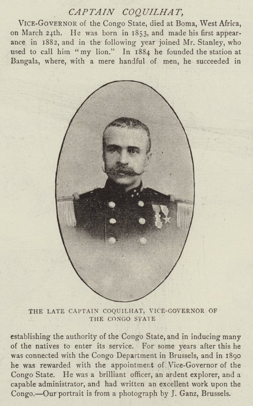 Der verstorbene Kapitän Coquilhat, Vizegouverneur des Kongo-Staates von English Photographer