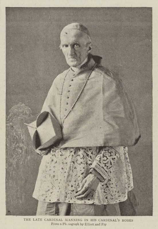 Der verstorbene Kardinal Manning in seinen Kardinalsroben von English Photographer