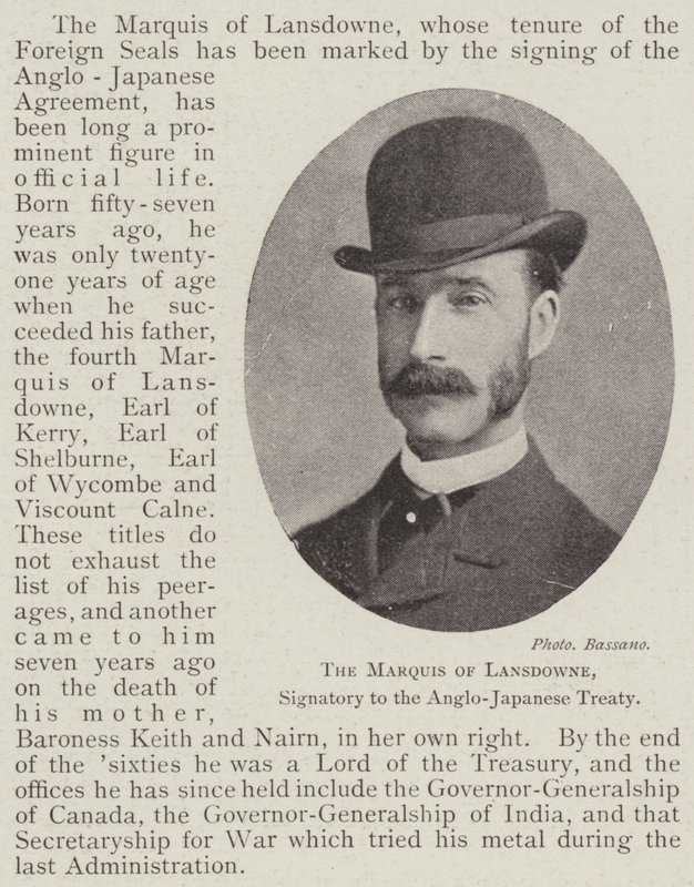 Der Marquis von Lansdowne, Unterzeichner des Anglo-Japanischen Vertrags von English Photographer