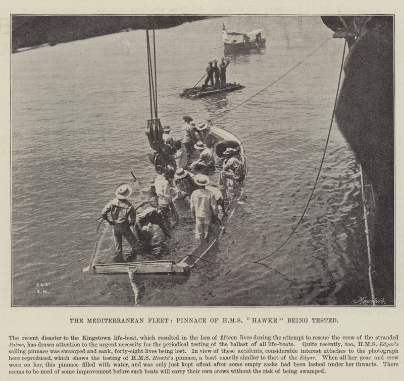 Die Mittelmeerflotte, Pinnace der HMS Hawke wird getestet von English Photographer