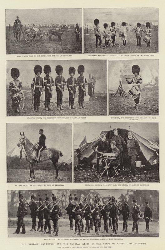 Die Militärmanöver und die Kamera, Szenen in den Lagern von Churn und Crookham von English Photographer