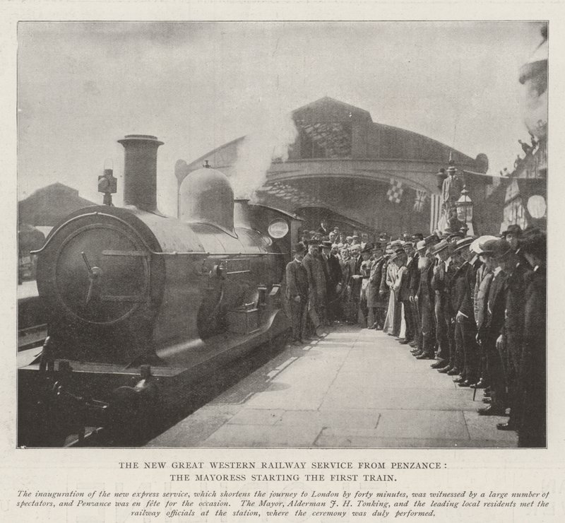 Der neue Great Western Railway Service von Penzance, die Bürgermeisterin startet den ersten Zug von English Photographer