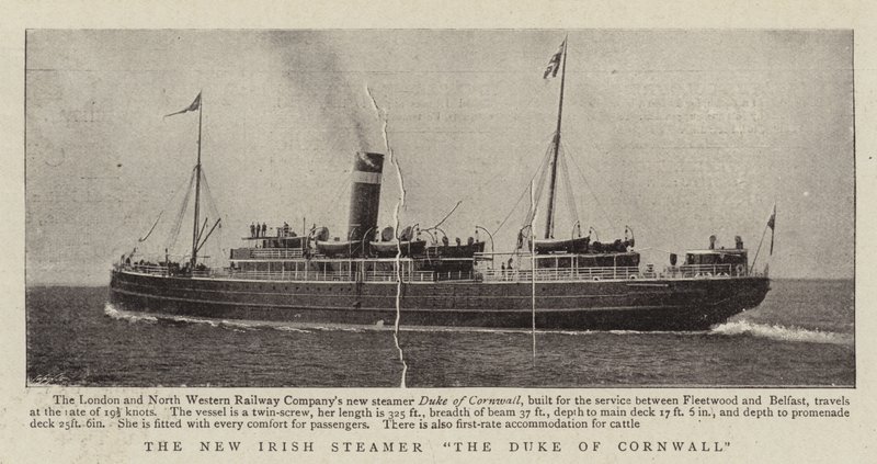 Der neue irische Dampfer The Duke of Cornwall von English Photographer