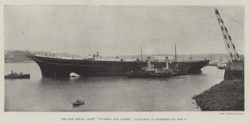 Die neue königliche Yacht Victoria und Albert, zu Wasser gelassen in Pembroke am 9. Mai von English Photographer