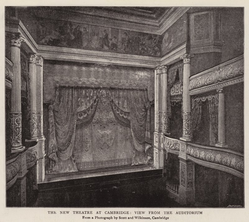 Das neue Theater in Cambridge, Blick aus dem Auditorium von English Photographer