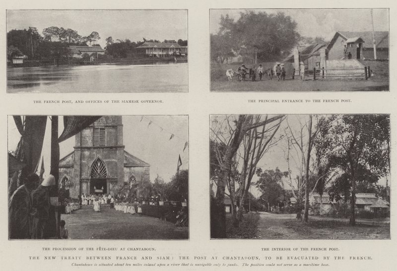 Der neue Vertrag zwischen Frankreich und Siam, der Posten in Chantaboun, der von den Franzosen geräumt werden soll von English Photographer