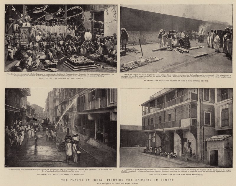 Die Pest in Indien, Bekämpfung der Epidemie in Bombay von English Photographer