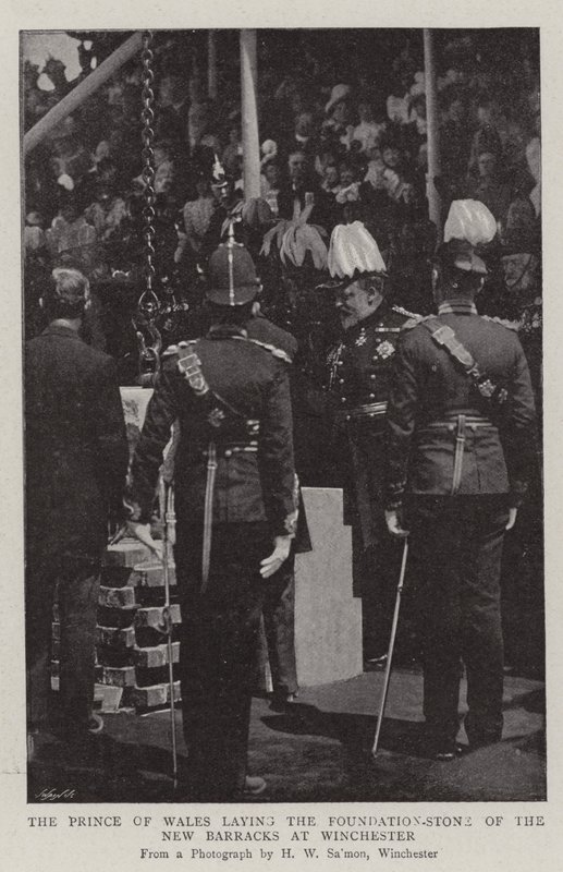 Der Prinz von Wales legt den Grundstein für die neuen Kasernen in Winchester von English Photographer