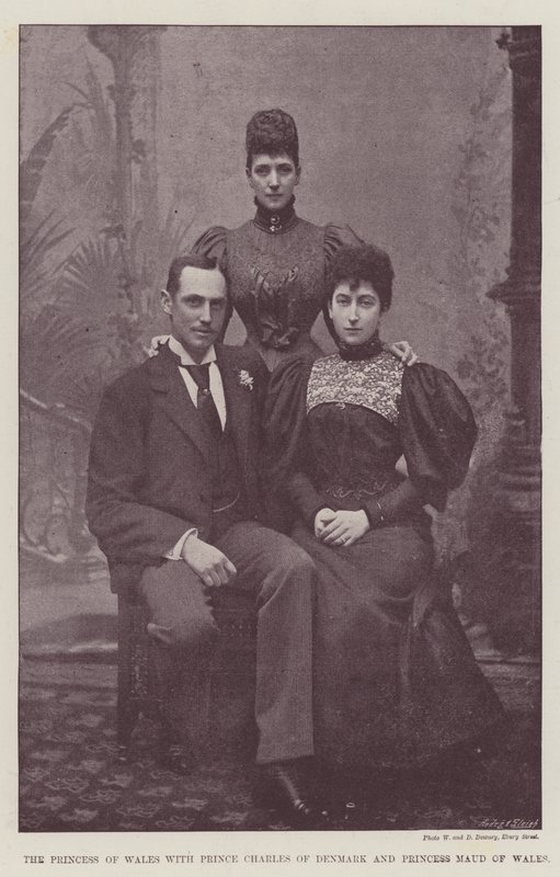 Die Prinzessin von Wales mit Prinz Charles von Dänemark und Prinzessin Maud von Wales von English Photographer