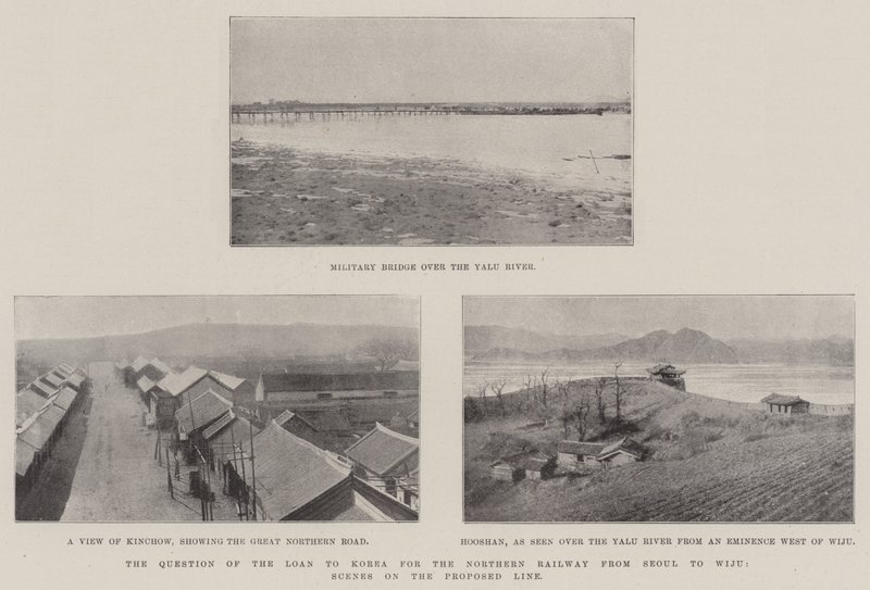 Die Frage des Kredits an Korea für die Nordbahn von Seoul nach Wiju, Szenen auf der vorgeschlagenen Strecke von English Photographer
