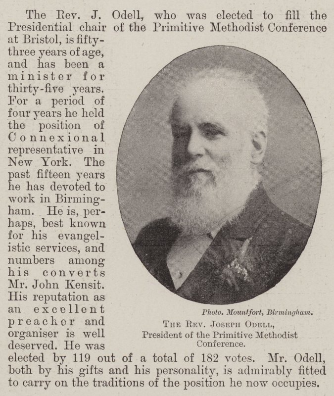 Der Reverend Joseph Odell, Präsident der Primitive Methodist Conference von English Photographer