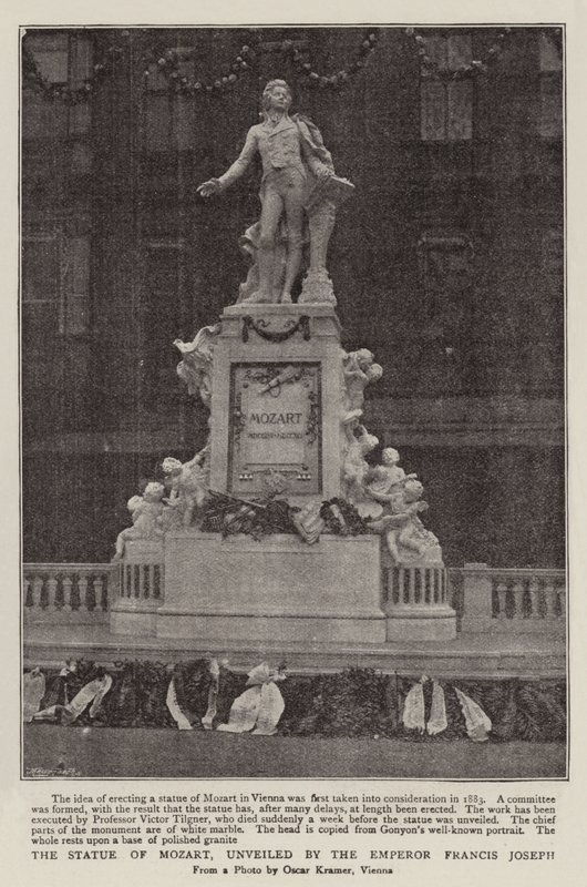 Die Statue von Mozart, enthüllt von Kaiser Franz Joseph von English Photographer