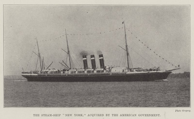 Das Dampfschiff New York, erworben von der amerikanischen Regierung von English Photographer