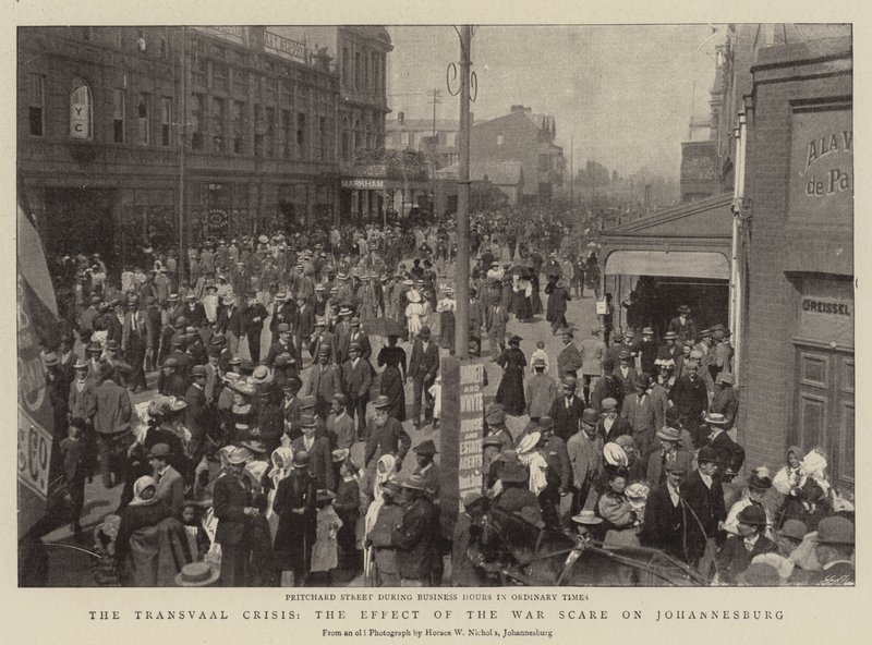 Die Transvaal-Krise, die Auswirkungen der Kriegspanik auf Johannesburg von English Photographer